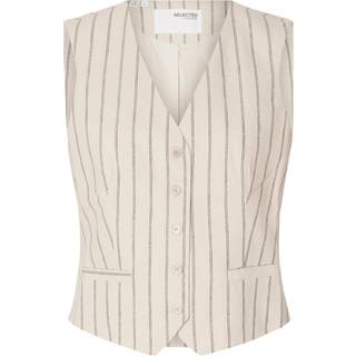 Selected Femme - Beige - Slftania-Hilda Vest Pin Stripe - EU 40