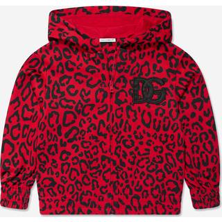 Dolce&Gabbana Kids Leopard-print cotton jersey hoodie - red - Y 14