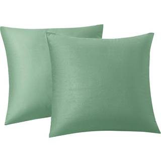 Rainroad Sage Green Throw Pillows Covers S?t med 2 bl?de fl?jls dekorativ pude d?kker 18x18 tommer til Couch Bed (Sage Green 18 """" X 18 """" (2pcs)