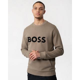 BOSS Green Herren Sweatshirt beige Logo und Motiv