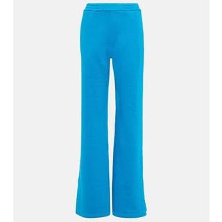 Off-White Logo wide-leg cotton sweatpants - blue - XS