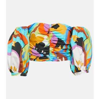Etro Printed off-shoulder crop top - multicoloured - XS