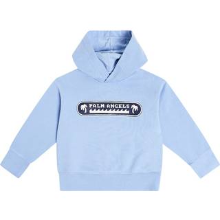 Palm Angels Kids Logo cotton jersey hoodie - blue - Y 4