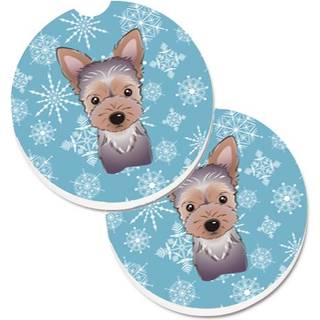 """" Caroline's Treasures Snowflake Yorkie hvalpesæt med 2 kopholder bilcoasters BB1666Carc 2.56 multicolor """"