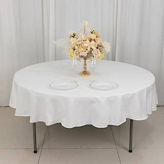 Balsacircle 90-tommer hvid premium runde bomulds dug Table Linens Wedding Party Events Decorations Kitchen Dining