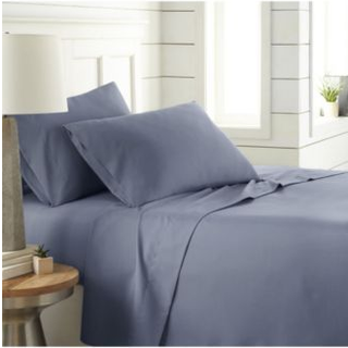 Southshore Fine Living Inc. Classic Soft and Comfortable 4-Piece Sheet Set California King Steel Blue