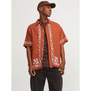 Jack & Jones Milos Linen EMB Shirt SS Maple Syrup