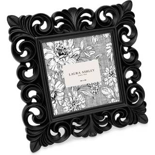 Laura Ashley 4x4 Black Vintage Inspired Resin Scroll Design Picture Frame med tynd kant vandret og lodret til bordplade og v?g display hjem D? Co