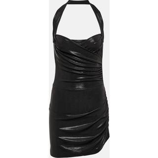 Norma Kamali Cayla ruched lamÃ© minidress - black - L