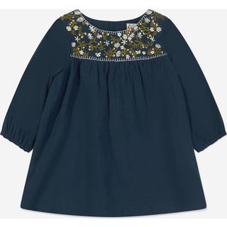 Bonpoint Baby Dipiki embroidered dress - blue - M 6