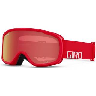 Giro cruz skibriller - Snowboardbriller til mænd Kvinder og ungdom - Anti -FOG - OTG - Rød og hvid Wordmark Strap m/Amber Scarlet Lens