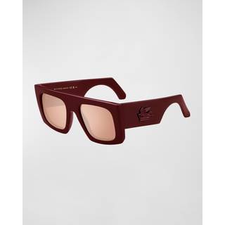 ETRO Unisex ETROSCREEN LHF/2S Solbriller Plast Rød Brun Firkantet Spejlet Flash