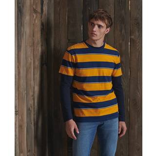 Superdry Stribet R &amp; P T-shirt i økologisk bomuld med firkantet snit