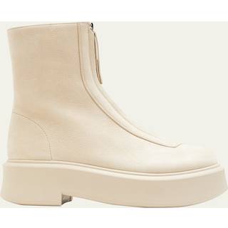 The Row Zipped 1 leather ankle boots - beige - EU 40.5