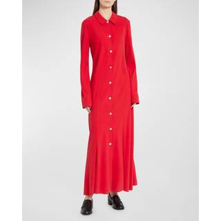 The Row Myra silk shirt dress - red - XS