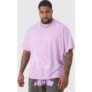 Mens Plus Oversized Pour Homme Printed T-shirt In Pink