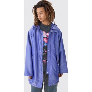 Mens Blue Liquid Metallic Parka