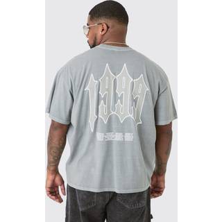Mens Plus 1999 Graphic Back Print T-shirt In Grey