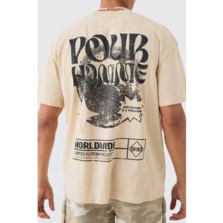Mens Ecru Oversized Pour Homme Disco Back Print T-shirt