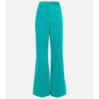 Victoria Beckham Alina corduroy wide-leg pants - turquoise - XXS