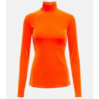 Victoria Beckham Velvet turtleneck top - orange - XS