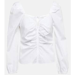 Veronica Beard Puff-sleeve cotton top - white - XL