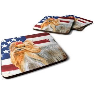 """" Caroline's Treasures Yorkshire Terrier Patriotic Decorative Coasters multicolor """"