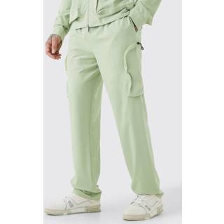 Mens Sage Tall Technical Stretch Elasticated Waist Zip Cargo Trouser