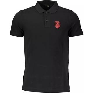 Cavalli Class Black Cotton Men Polo Shirt