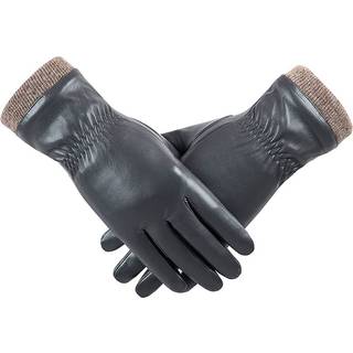 Vinterl?derhandsker til kvinder uld fleece foret varme handsker ber?ringssk?rm tekst tykke termiske sne, der driver handsker af r?dhed