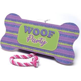 Jokari Woof Party Pull String Hundelegetj Pinata. Fyld knogleformet ske med dine hvalpe yndlingsgodbidder Snacks favoriserer tilbehr eller mer