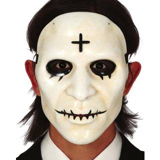 Weiße PVC Maske mit Kreuz