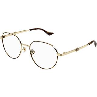 Gucci Mand Gucci GG1496O 002 Optiske stel Metal Guld Transparent Rund