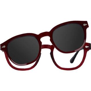 SmartBuy Collection Rusell with Clip-On U-0286 009 51 Briller Mænd Burgunder - Shiny Burgundy - 51mm
