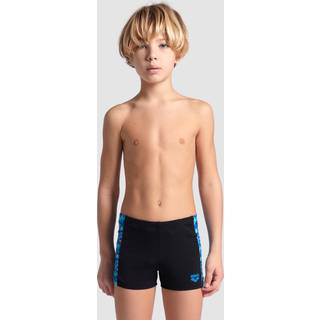 Arena firkantede badebukser til drenge - Pooltiles - Sort/blå