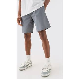 Mens Grey Elasticated Waist Comfort Nylon Shorts