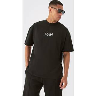 Mens Black Man Dash Oversized Heavyweight T-shirt