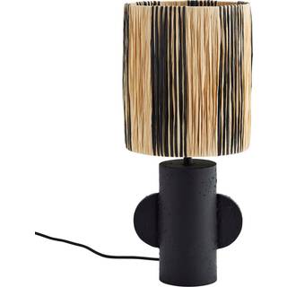 Madam Stoltz Bordlampe / Jern Sort - Bordlamper Raffia Nature - 166-2575