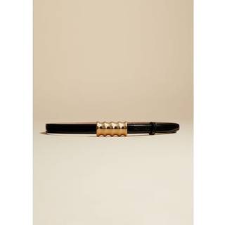 Khaite Julius Small leather belt - black - 90CM