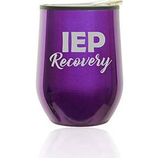 Stemfri vin tumbler kaffe rejser krus glas med låg IEP -genopretning Specialuddannelse (Royal Purple)