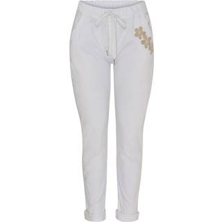 Marta Du Chateau dame bukser MdcTalia - White/Beige Flower - S/M