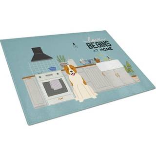 Caroline's Treasures CK7753LCB Centralasiatiske Shepherd Dog Kitchen Scene Glass Cutting Board Stor dekorativt tempereret glasskæreskæring og ser