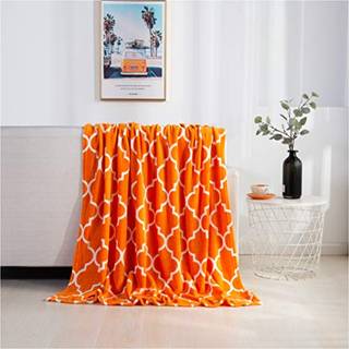 Elegant Comfort Velvet Touch Ultra Plys juleferietrykt fleecekast/tppe-50 x 60 tommer (Quatrefoil Orange)