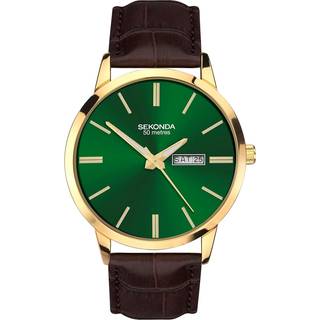 Sekonda 30151 Gold Plated Brown Strap Watch - W31390