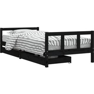 sengeramme til juniorseng m. skuffer 90x200 cm massivt fyr hvid