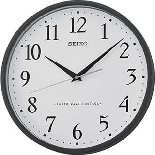 SEIKO Vægur sort, radiokontrolleret Ø 30