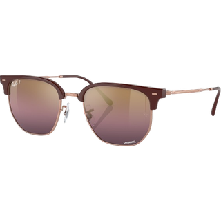 Ray - Ban Unisex RB4416 NEW CLUBMASTER 6654G9 Solbriller Acetat Rød Guld Geometrisk Polariseret