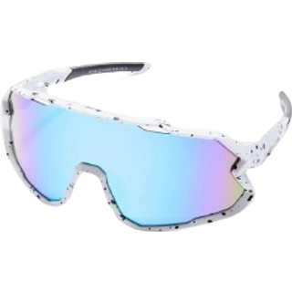 Mens Mirror Lens Visor Sunglasses In White