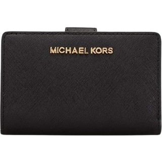 MK Medium Crossgrain Leather Wallet - Black - Michael Kors - ONE SIZE