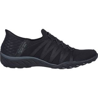 Skechers Skechers Black Dark Breathe Easy Roll Slip In With Me Wide Fit Trainers
